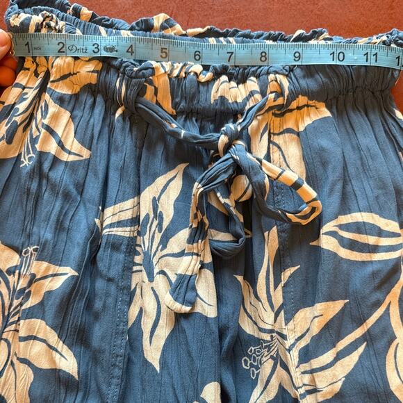 Angie Split Leg Palazzo Pants πΊ Blue Floral Boho Wide Leg | Small | Rayon - Picture 8 of 8
